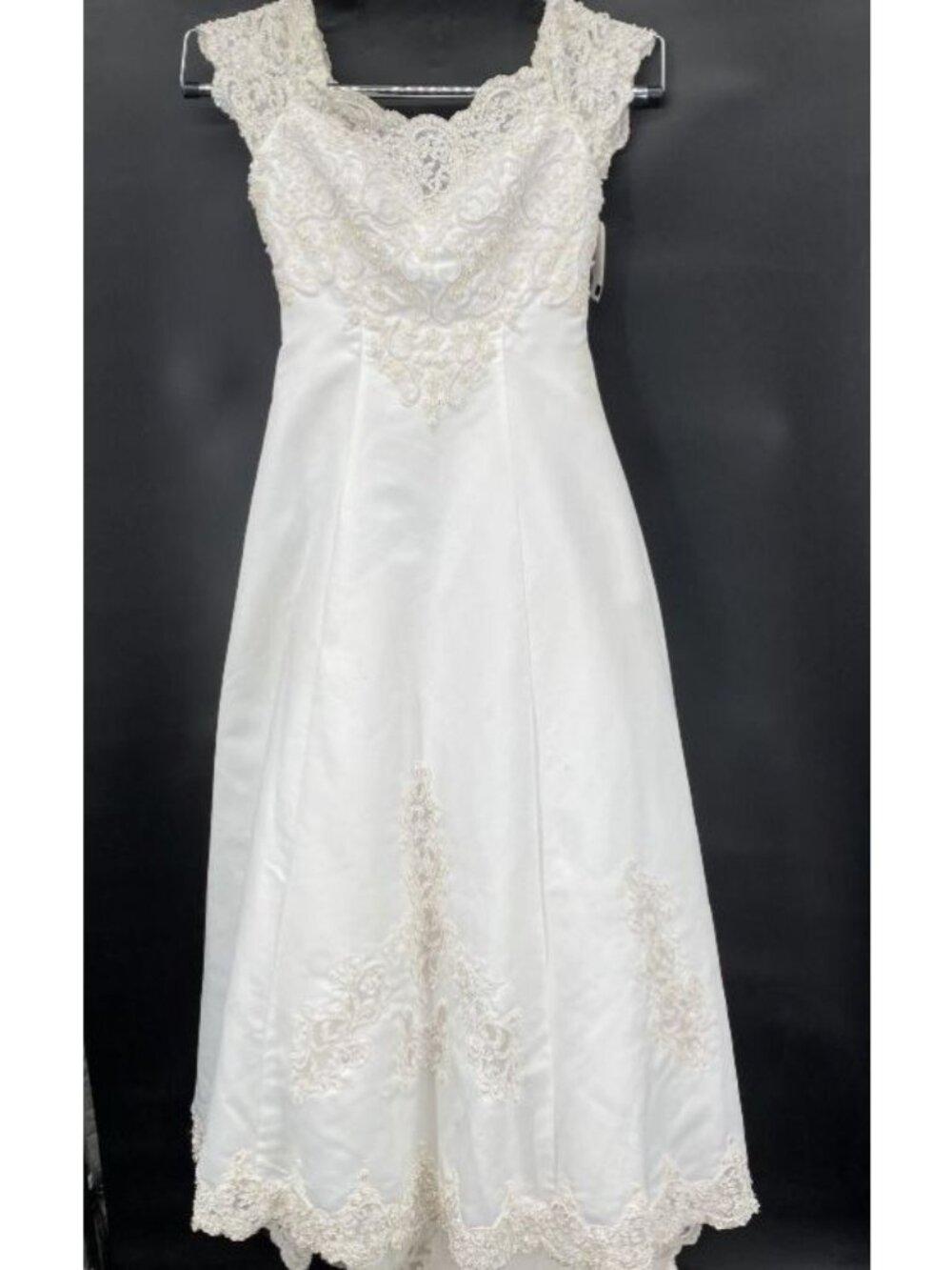 Michaelangelo Off White A-Line Cap Sleeve wedding dress SZ 14